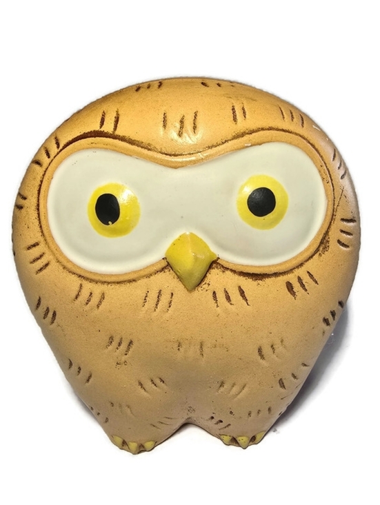 Other - Vintage 70's MCM Owl Ceramic Coin Bank Figurine With Stopper 3.5"